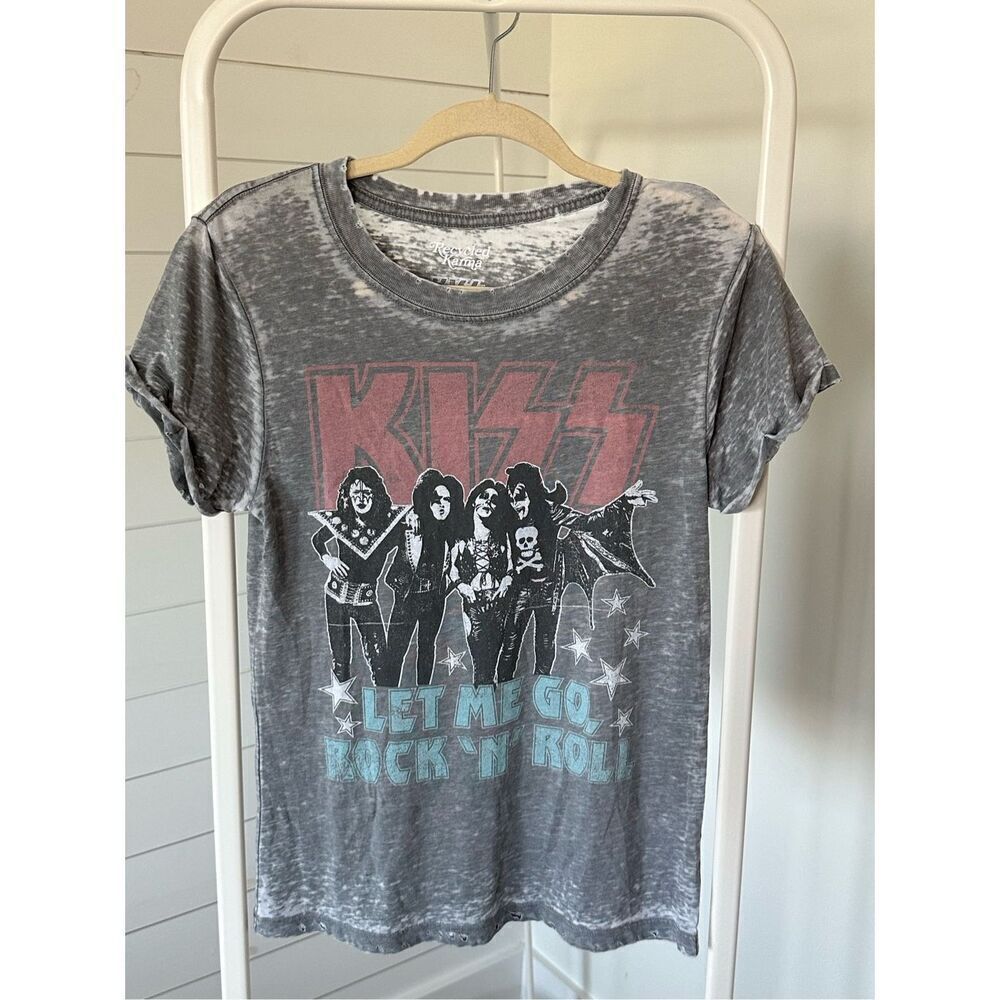 Retro KISS band tee by Recycled Karma sz‎ small